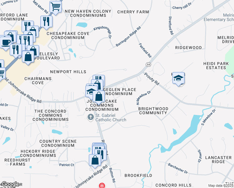 map of restaurants, bars, coffee shops, grocery stores, and more near 9956 Johnnycake Ridge Road in Painesville