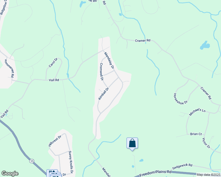 map of restaurants, bars, coffee shops, grocery stores, and more near 19 Kimball Drive in Poughkeepsie