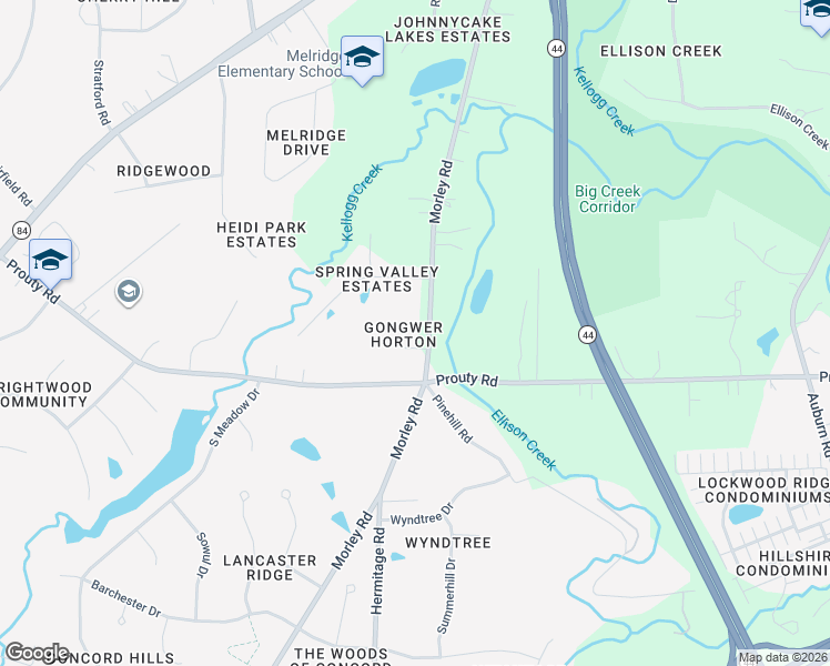 map of restaurants, bars, coffee shops, grocery stores, and more near 6972 Morley Road in Painesville