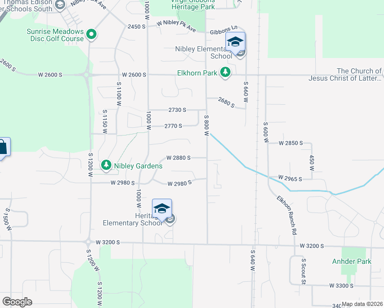map of restaurants, bars, coffee shops, grocery stores, and more near 847 Forest Lane in Nibley