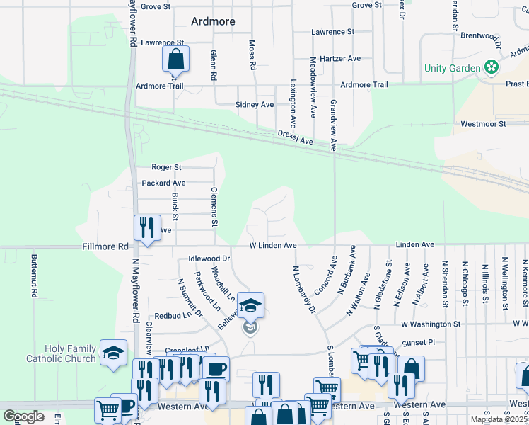 map of restaurants, bars, coffee shops, grocery stores, and more near 4800 Trenton Drive in South Bend