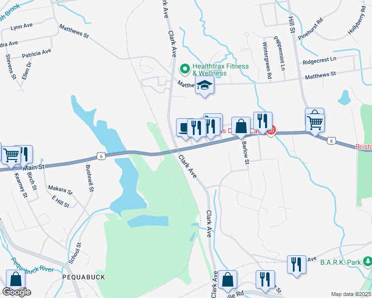 map of restaurants, bars, coffee shops, grocery stores, and more near 934 Terryville Avenue in Bristol