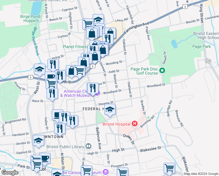 map of restaurants, bars, coffee shops, grocery stores, and more near 20 Stewart Street in Bristol