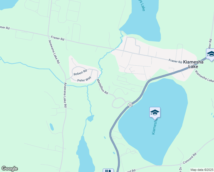 map of restaurants, bars, coffee shops, grocery stores, and more near 14 James Place in Kiamesha Lake