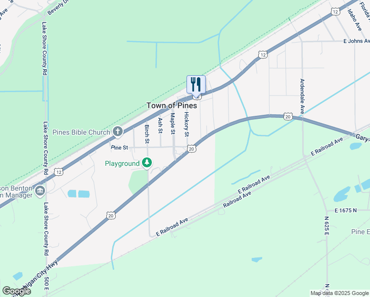 map of restaurants, bars, coffee shops, grocery stores, and more near 3487-3539 Gary-Michigan City Highway in Michigan City