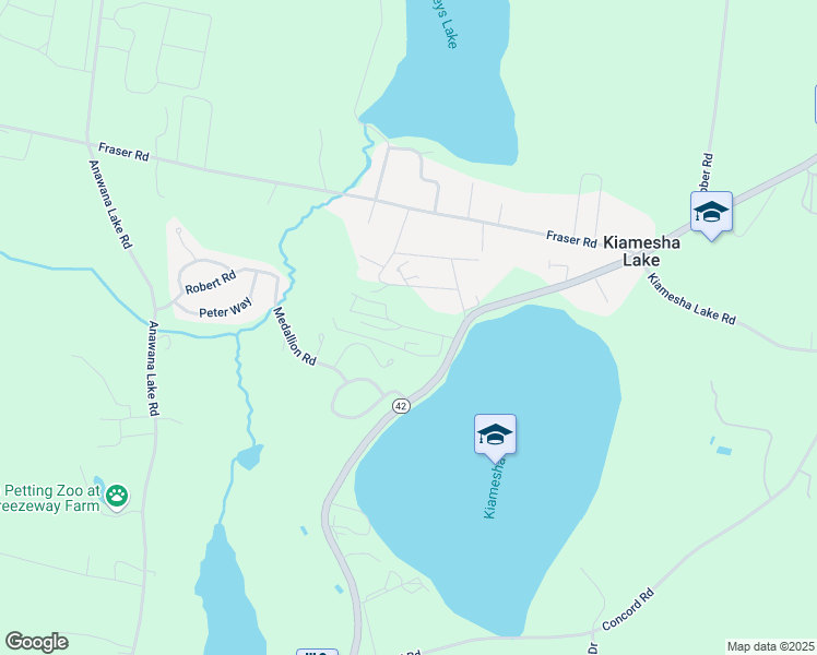 map of restaurants, bars, coffee shops, grocery stores, and more near Nob Hill Country Club Road in Kiamesha Lake