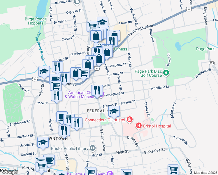 map of restaurants, bars, coffee shops, grocery stores, and more near 20 Stewart Street in Bristol