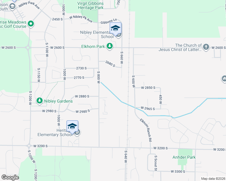 map of restaurants, bars, coffee shops, grocery stores, and more near 722 West 2840 South in Nibley