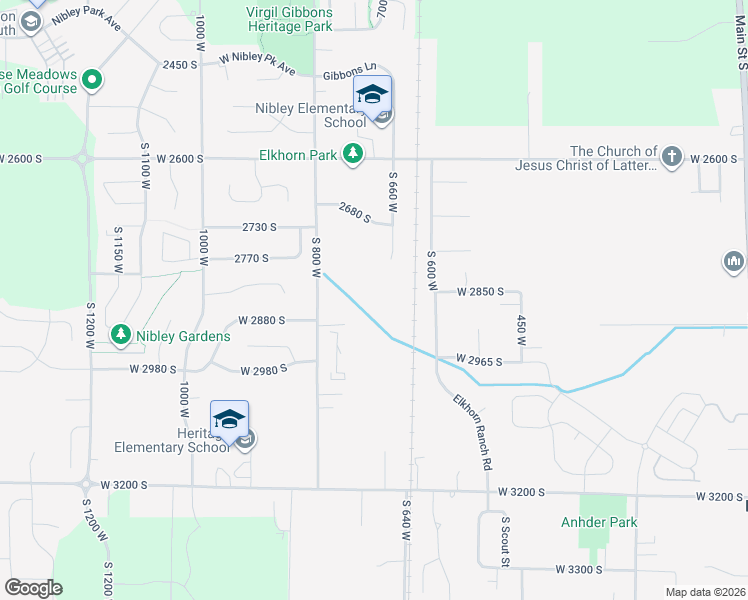 map of restaurants, bars, coffee shops, grocery stores, and more near 702 West 2840 South in Nibley
