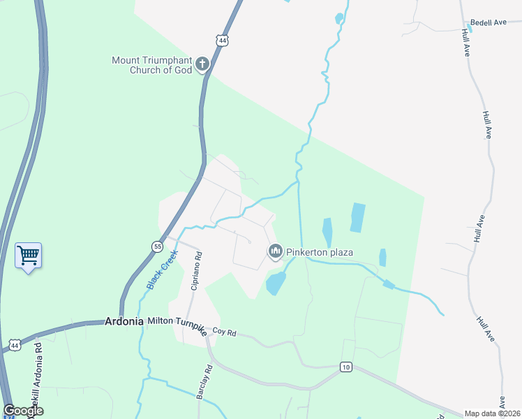 map of restaurants, bars, coffee shops, grocery stores, and more near Callahan Street in Clintondale