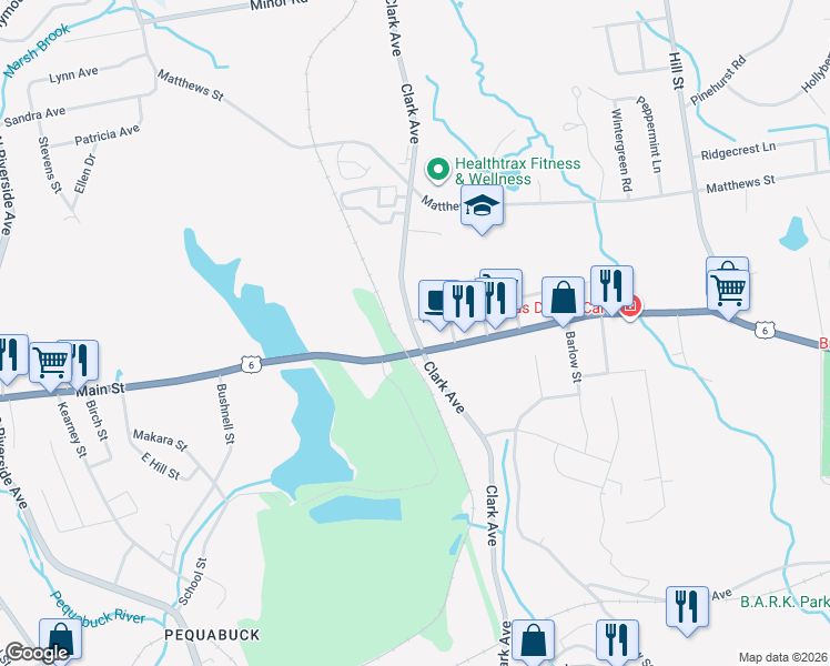 map of restaurants, bars, coffee shops, grocery stores, and more near 143 Clark Avenue in Bristol