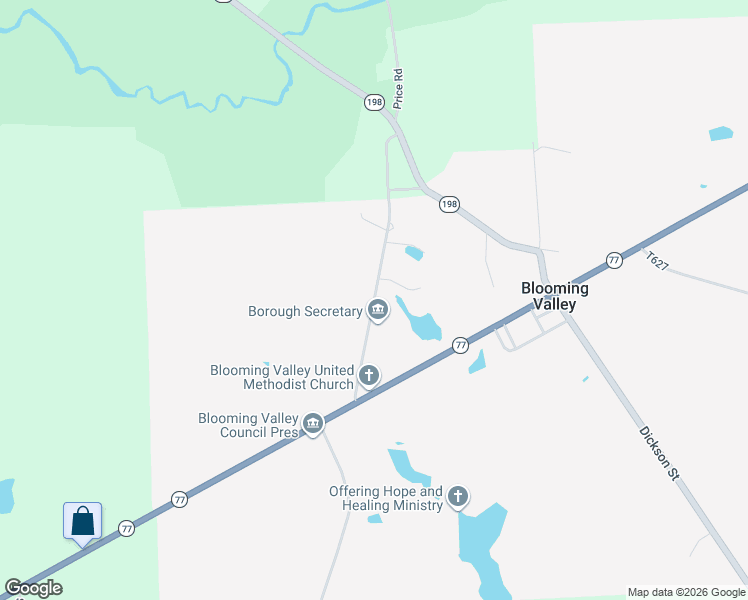 map of restaurants, bars, coffee shops, grocery stores, and more near West Mill Street in Crawford County