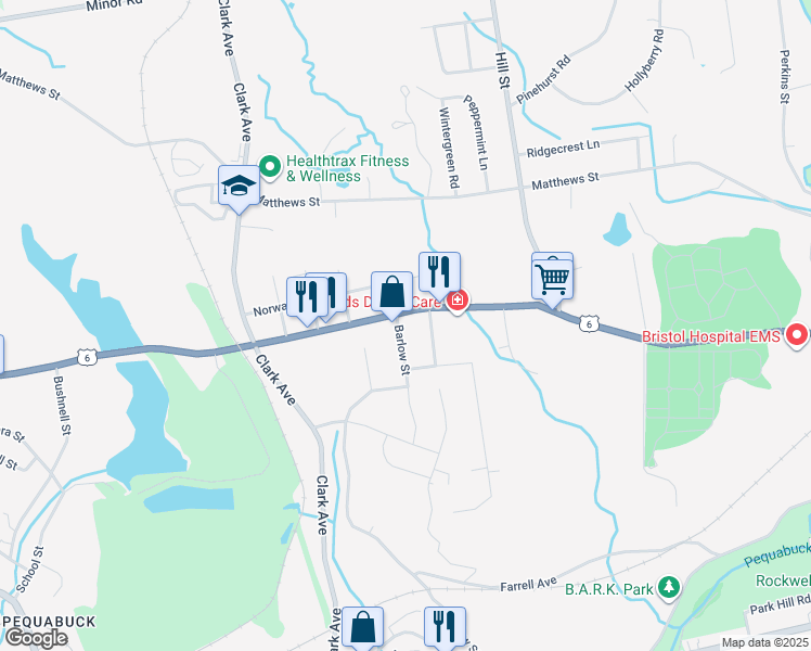 map of restaurants, bars, coffee shops, grocery stores, and more near 495 Barlow Street in Bristol