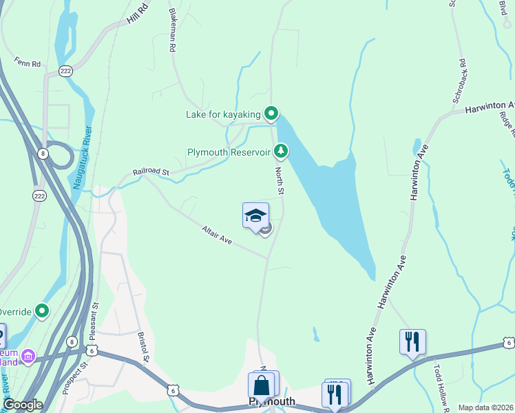 map of restaurants, bars, coffee shops, grocery stores, and more near 15 Whitney Court in Plymouth