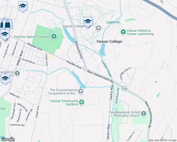 map of restaurants, bars, coffee shops, grocery stores, and more near 599 New Hackensack Road in Arlington
