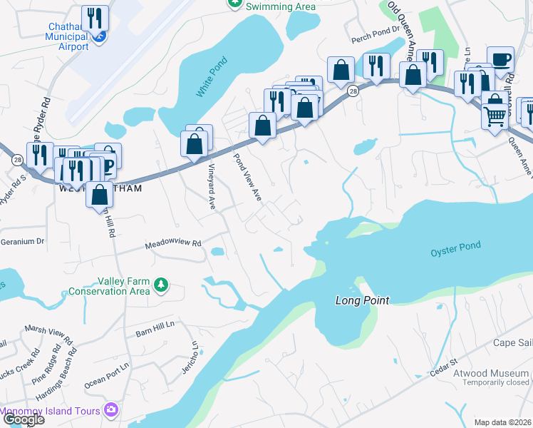 map of restaurants, bars, coffee shops, grocery stores, and more near 33 Wood Carver Knoll in Chatham