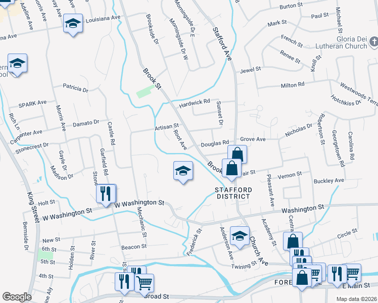 map of restaurants, bars, coffee shops, grocery stores, and more near 64 Root Avenue in Bristol