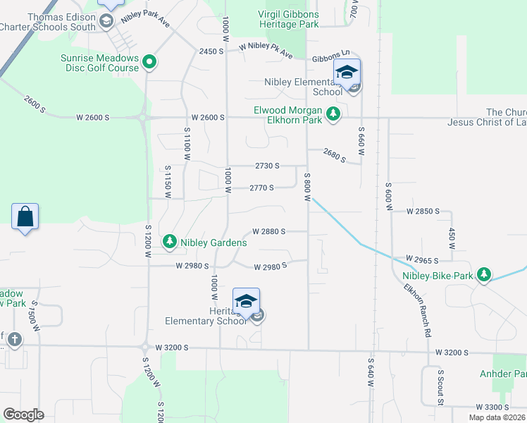 map of restaurants, bars, coffee shops, grocery stores, and more near 682 West 2840 South in Logan