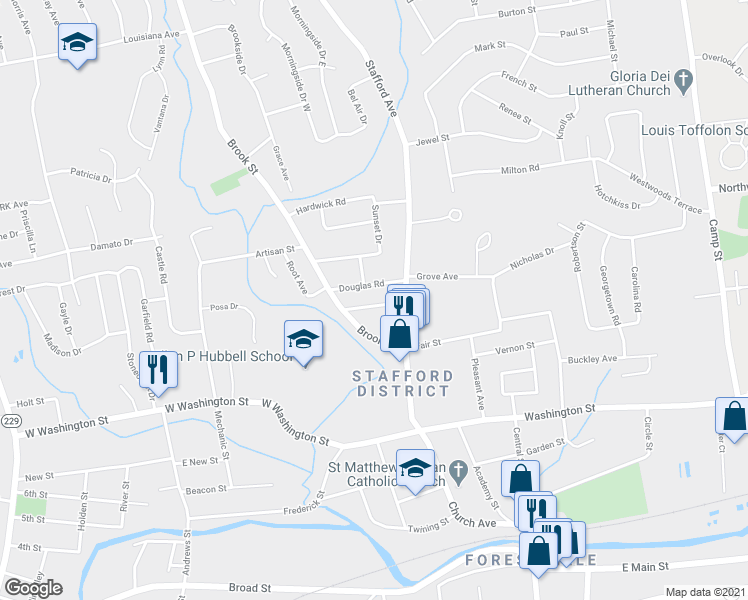 map of restaurants, bars, coffee shops, grocery stores, and more near 34 Manross Road in Bristol