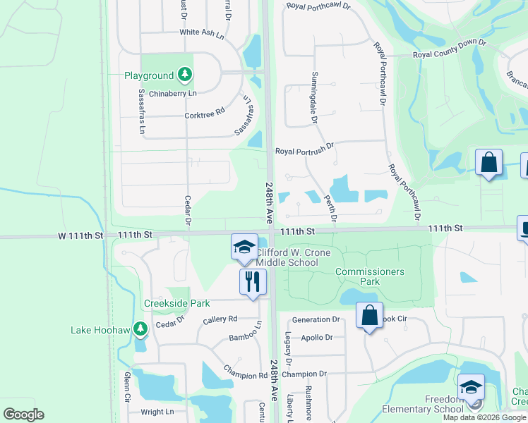 map of restaurants, bars, coffee shops, grocery stores, and more near 4103 Pond Willow Court in Naperville