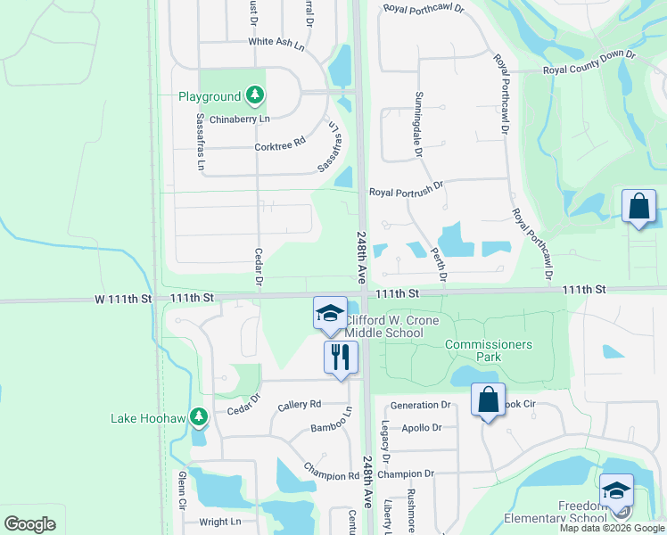 map of restaurants, bars, coffee shops, grocery stores, and more near 4268 Lacebark Lane in Naperville