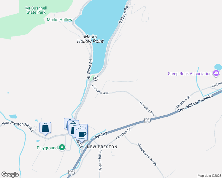 map of restaurants, bars, coffee shops, grocery stores, and more near 44 Flirtation Avenue in Washington