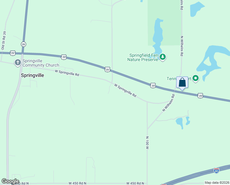 map of restaurants, bars, coffee shops, grocery stores, and more near 1000-1248 West Springville Road in La Porte
