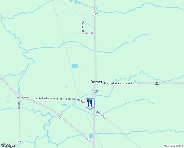 map of restaurants, bars, coffee shops, grocery stores, and more near 2571 Ohio 193 in Dorset