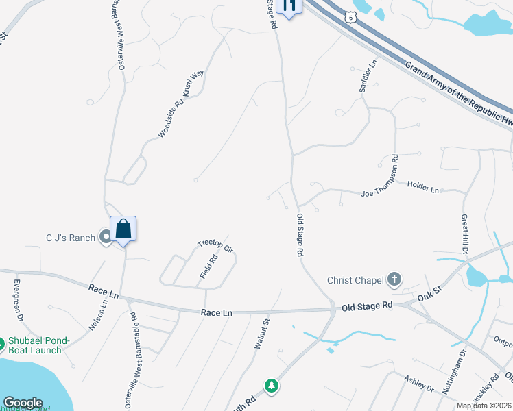 map of restaurants, bars, coffee shops, grocery stores, and more near 40 Hane Road in Barnstable