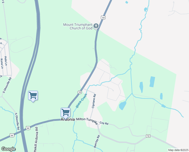 map of restaurants, bars, coffee shops, grocery stores, and more near 1474 Route 44 55 in Plattekill