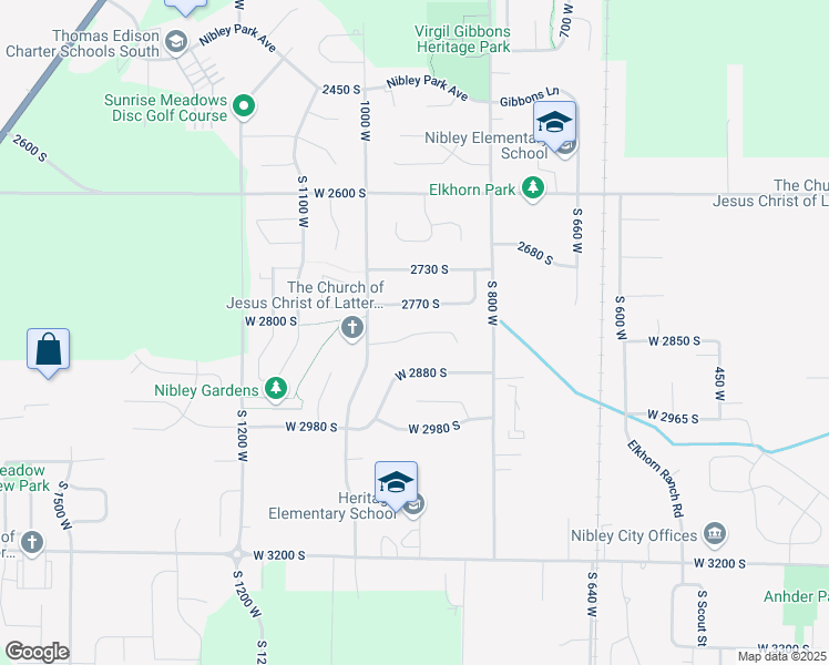 map of restaurants, bars, coffee shops, grocery stores, and more near 925 2840 South Garden Grove Lane in Logan