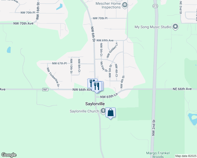 map of restaurants, bars, coffee shops, grocery stores, and more near 585 Northwest 66th Place in Des Moines