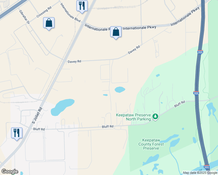 map of restaurants, bars, coffee shops, grocery stores, and more near 11130 Katherines Crossing in Lemont