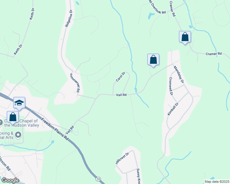 map of restaurants, bars, coffee shops, grocery stores, and more near 4 Carol Drive in Poughkeepsie