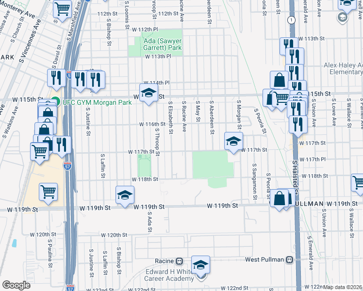 map of restaurants, bars, coffee shops, grocery stores, and more near in Chicago