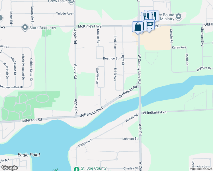 map of restaurants, bars, coffee shops, grocery stores, and more near 55801-55959 Jefferson Knolls Dr in Osceola