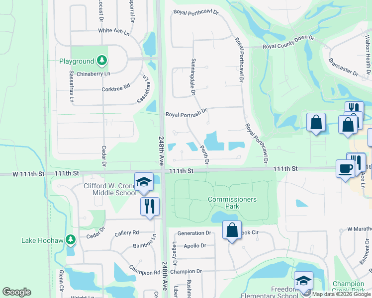 map of restaurants, bars, coffee shops, grocery stores, and more near 4804 Brabazon Court in Naperville