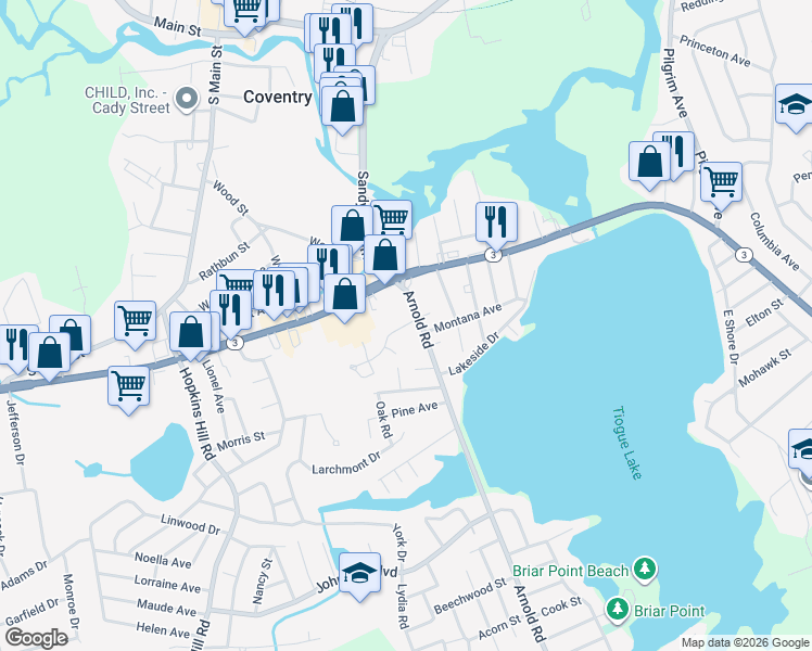 map of restaurants, bars, coffee shops, grocery stores, and more near 99 Edith Street in Coventry