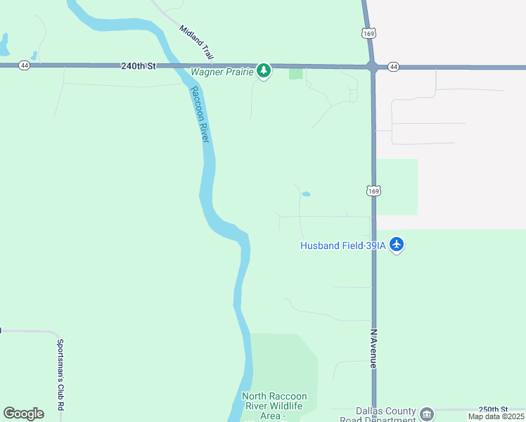 map of restaurants, bars, coffee shops, grocery stores, and more near 22999 Raccoon Road in Dallas Center