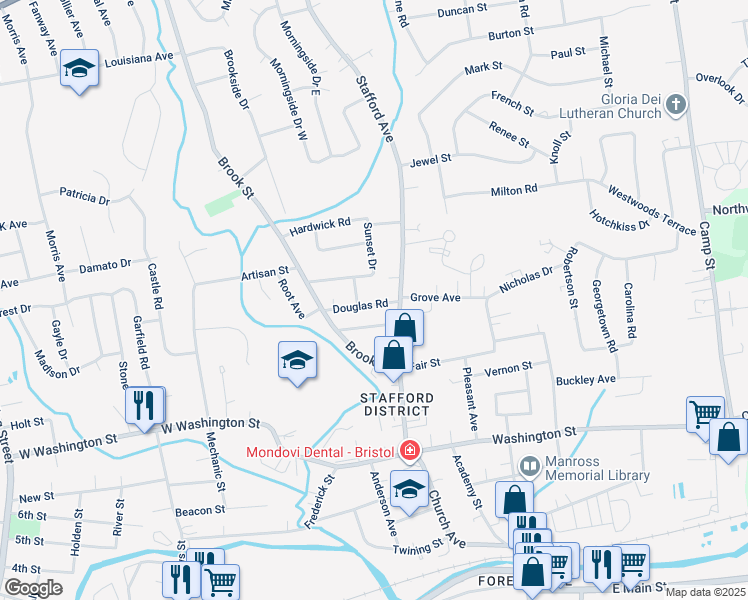 map of restaurants, bars, coffee shops, grocery stores, and more near 28 Douglas Road in Bristol