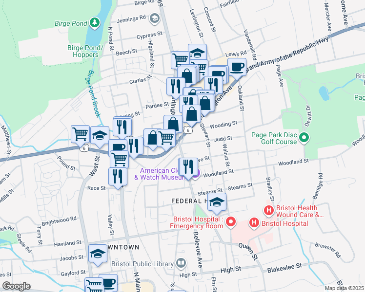 map of restaurants, bars, coffee shops, grocery stores, and more near 2 Judd Street in Bristol