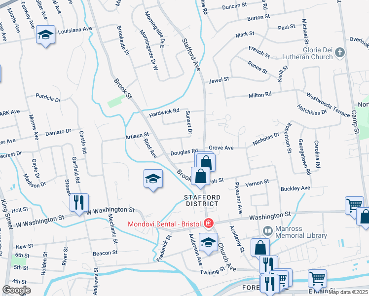 map of restaurants, bars, coffee shops, grocery stores, and more near 28 Douglas Road in Bristol