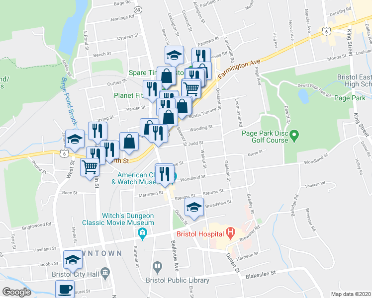 map of restaurants, bars, coffee shops, grocery stores, and more near 72 Stewart Street in Bristol