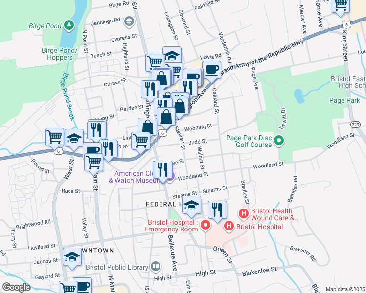map of restaurants, bars, coffee shops, grocery stores, and more near 82 Judd Street in Bristol