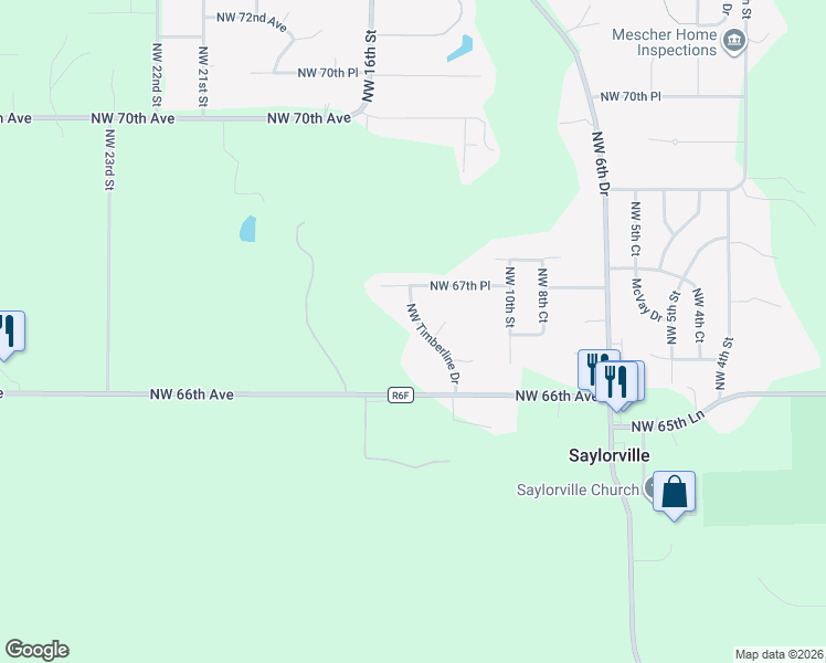map of restaurants, bars, coffee shops, grocery stores, and more near 6710 Northwest Timberline Drive in Des Moines