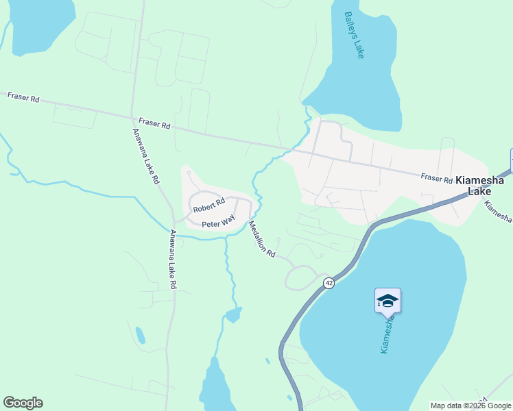 map of restaurants, bars, coffee shops, grocery stores, and more near 56 Medallion Road in Kiamesha Lake