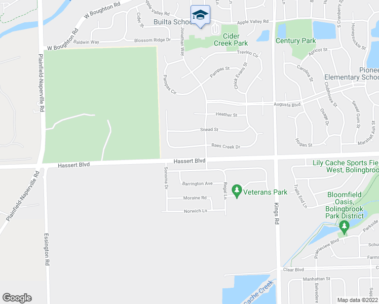 map of restaurants, bars, coffee shops, grocery stores, and more near 1871 Raes Creek Drive in Bolingbrook