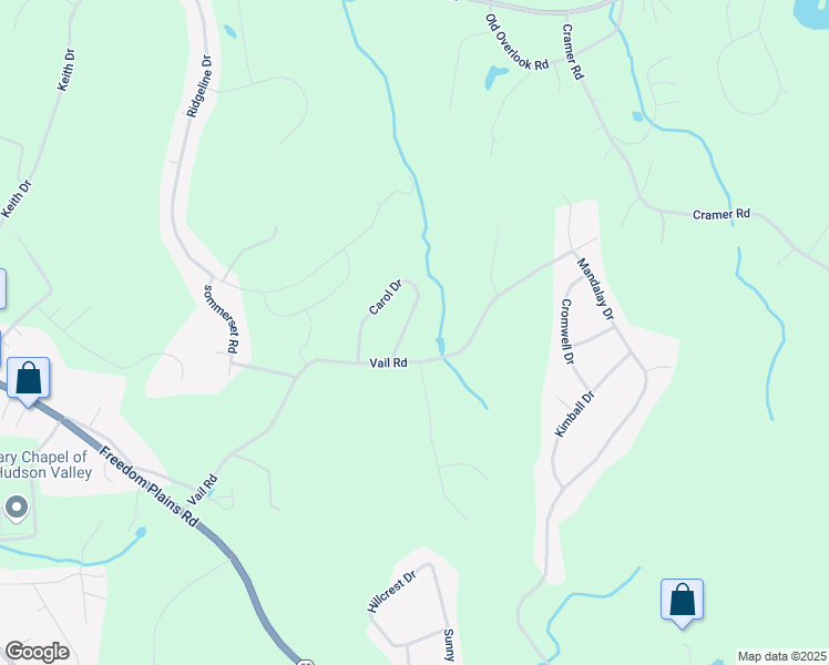 map of restaurants, bars, coffee shops, grocery stores, and more near 35 Carol Drive in Poughkeepsie