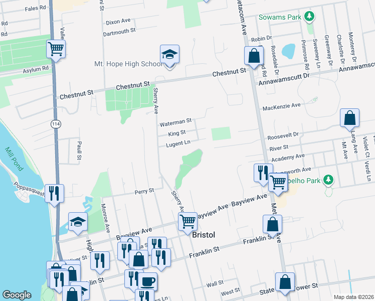 map of restaurants, bars, coffee shops, grocery stores, and more near in Bristol