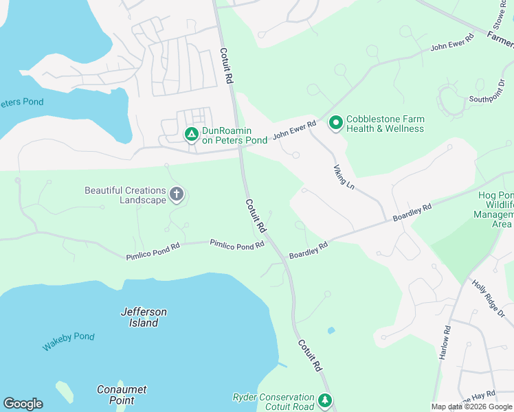 map of restaurants, bars, coffee shops, grocery stores, and more near 809 Cotuit Road in Mashpee